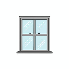 Obraz premium Modern Double Paned Window Frame with Glass Panels for Home or Office