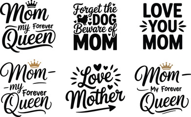 Fototapeta premium Mother s day typographic quotes and phrases for mom