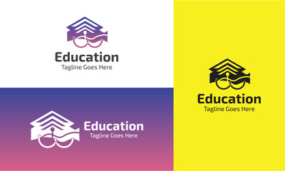 Education logo design with gradient colors