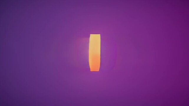 Golden rounded rectangle button shines on a purple-pink gradient background in minimalist style