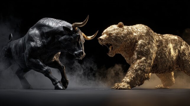 Epic bull vs bear showdown for investment and wealth management banner