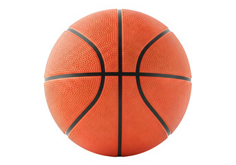 Fototapeta premium A classic basketball shown with its iconic black and white lines on an orange leather surface.