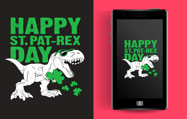 St_Pat_Trex_Dino_St_Patricks_Day_5_positioned © teecool