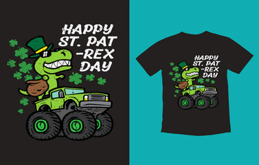 St_Pat_Trex_Dino_St_Patricks_Day_7_positioned © teecool