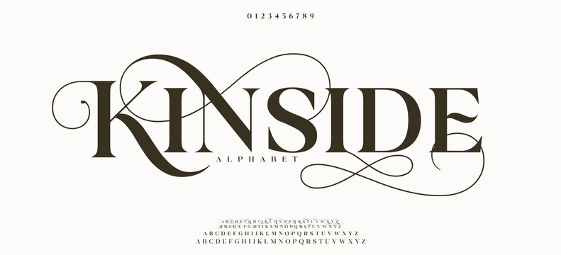 KINSIDE Elegant and artistic serif font with flowing curves and timeless charm, ideal for high-end branding