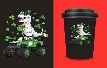 St_Pat_Trex_Dino_St_Patricks_Day_17_positioned © teecool