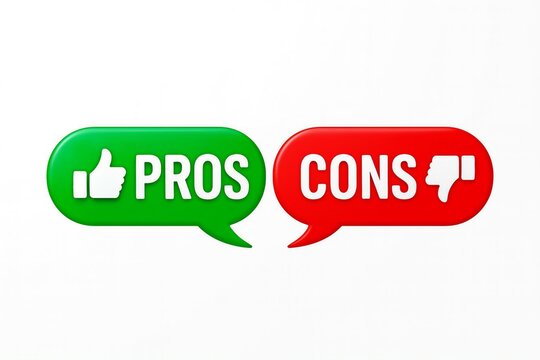 Weighing the advantages and disadvantages in a decision making process illustration