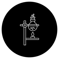 Boiling Flask Icon, Laboratory Boiling Flask Icon, Chemistry Lab Flask Illustration, Scientific...