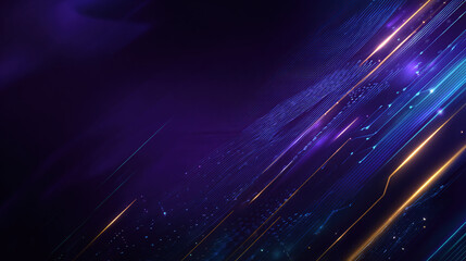 Vibrant neon lights streaking through dark space