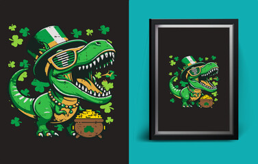 St_Pat_Trex_Dino_St_Patricks_Day_41_positioned © teecool