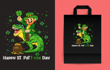 St_Pat_Trex_Dino_St_Patricks_Day_43_positioned © teecool