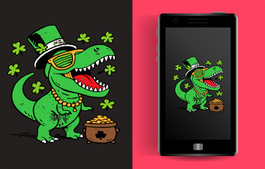 St_Pat_Trex_Dino_St_Patricks_Day_47_positioned © teecool