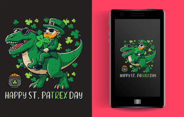 St_Pat_Trex_Dino_St_Patricks_Day_61_positioned © teecool