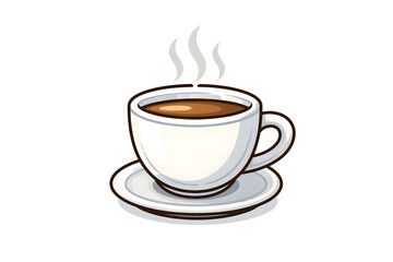 Fototapeta premium Vector Cartoon Cup Icon Isolated On White Background