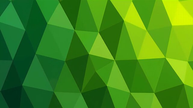 Green Yellow Low Poly Abstract Background Loop with Soft Light