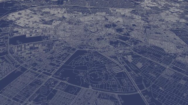3D looped animation of city - Erbil Iraq