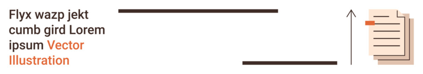 Office productivity, file organization, business workflow, data management, information processing, digital documentation. Upward arrow alongside stack of papers and placeholder text. Office © robu_s