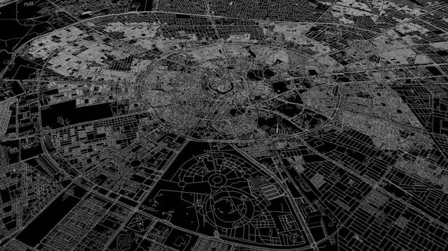 3D looped animation of city - Erbil Iraq