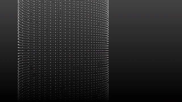 Abstract deep space gradient background animation featuring glowing light particles forming a cylindrical tube structure with a central vertical axis acting as a pivot.