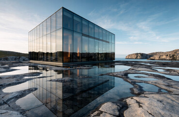 Modern Glass Cube Architecture