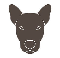 Obraz premium brown dog head with big ears and nose in simple style animal face
