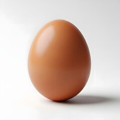 Brown chicken egg on white background