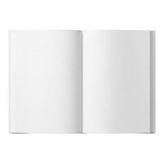 Naklejka premium A white book with two pages open isolated on white background
