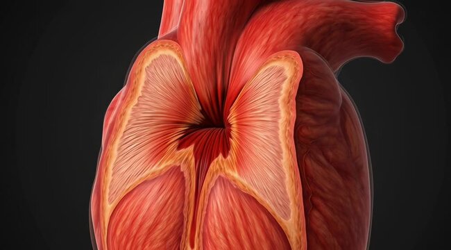 Human Heart Cross Section Anatomy Detailed Medical View