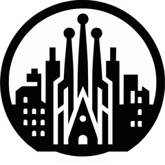 Barcelona Skyline Vector Icon