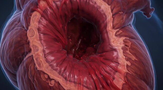 Human Heart Interior Cross Section Chambers Valves Anatomy