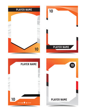 Sport player trading card frame border template design
