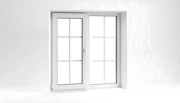White double-hung window against a plain white wall.  Sunlit, empty view