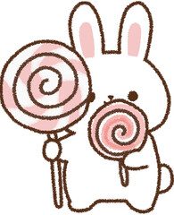 사탕들고있는 토끼 © Narang_Gring