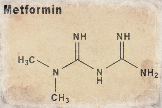 Metformin diabetes drug, Structural chemical formula