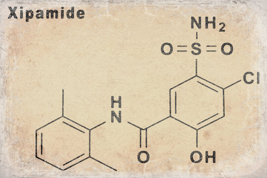 Xipamide molecule, chemical structure