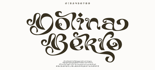 Dolina Bekra Elegant Font, aesthetic and Number. wedding font, Classic Lettering Minimal Fashion Designs. Typography modern serif fonts regular decorative vintage concept. vector illustration © DesignerST