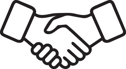 Obraz premium Handshake Line Art Illustration – Minimalist Partnership and Agreement Icon