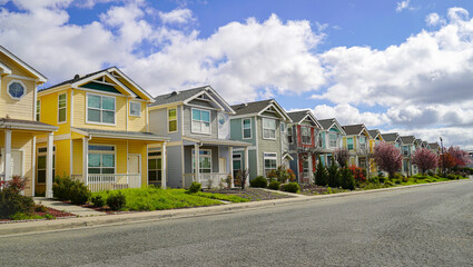 Obraz premium Row of colorful single family homes
