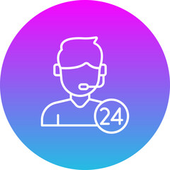 Fototapeta premium 24 hours support Icon