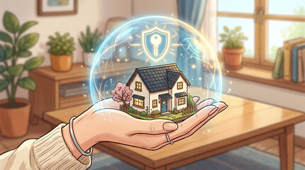 自宅のセキュリティー、防犯をイメージ　生成AI素材