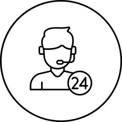 24 hours support Icon