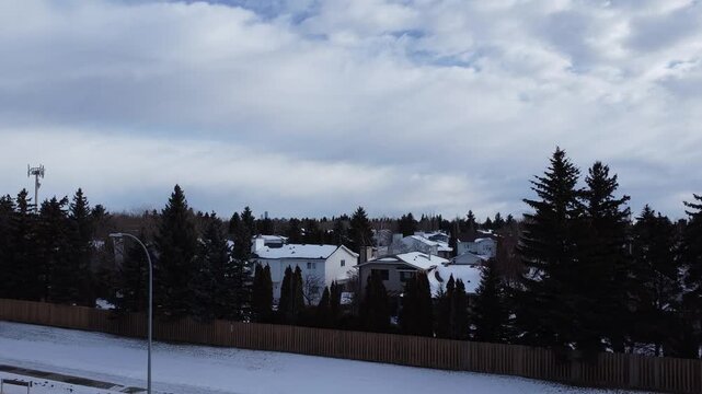 Snowy Aerial View Edmonton Alberta Canada Cold Winter 2026
