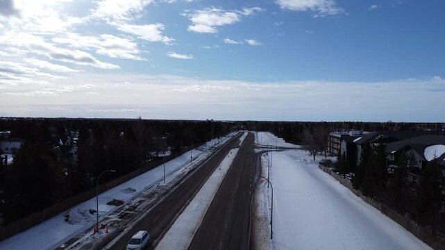 Aerial Winter Scene Edmonton Alberta Canada Snow 2026
