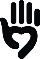 Obraz premium Hand with heart shape palm symbol for love and care gesture