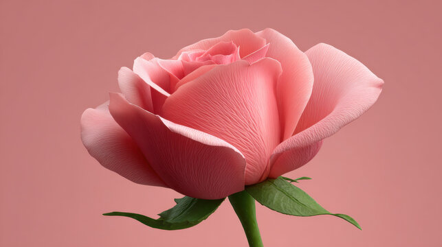 Pink rose soft petals close up delicate texture romantic bloom with gentle lighting and pastel background conveying tenderness and serenity