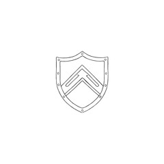 Shield Protection vector art icon white and black with transparent background 