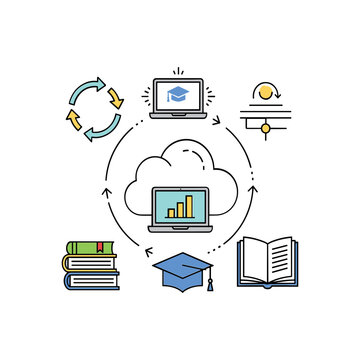 Cloud Computing Education Technology Illustration.