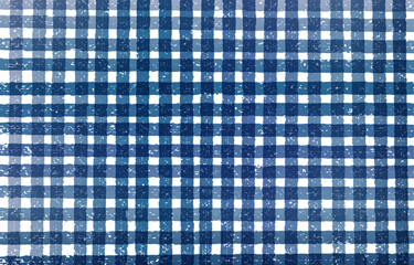 かすれ加工のギンガムチェック背景 藍色・インディゴの和モダングラデーション
