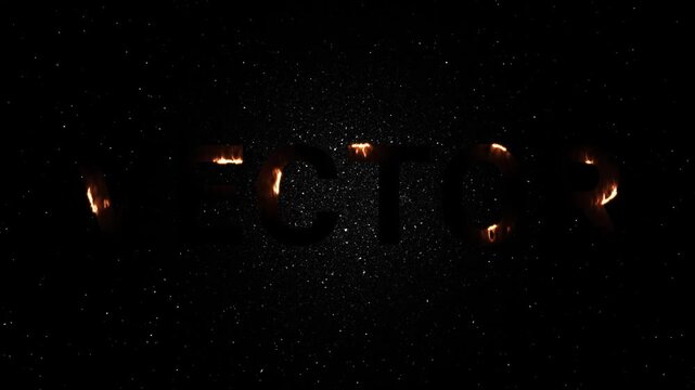 Vector Text Neon Fire Animation - Glowing Energy Word Reveal