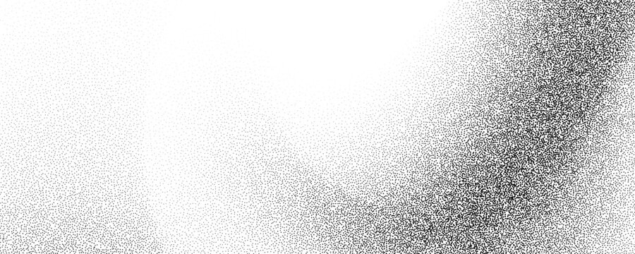 Grainy fading sand swirl texture. Grunge grain noise speckle wallpaper for banner, poster, brochure. Grit twirl bg with specks, particles and granules. Vector subtle dotted curved gradient background